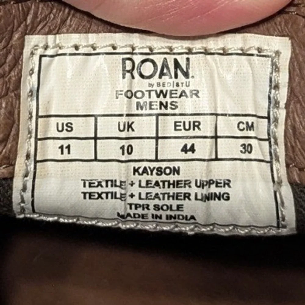 Roan by Bed Stu Kayson Mens Brown Textile Leather Slip On Sneakers Size 11